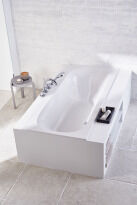 Акриловая ванна Geberit Soana 554.004.01.1 Soana Ванная прямоугольная 180x80см, тонкий край, слив и перелив по центру, с ножками, цвет белый белый - Фото 5