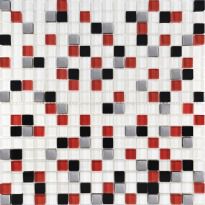Мозаика Grand Kerama 458 микс белый-красный-черный-платина белый,красный,черный,платиновый