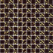 Мозаика Grand Kerama 808 Шахматка шоколад-завиток золото шоколад,золотой