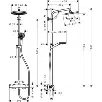 Душевая система Hansgrohe Crometta 27267000 S 240 1jet Showerpipe хром - Фото 2