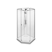 Комплектуючі: IDO Showerama 8-5 49850-18-001 Душова панель біла із сріблястою стійкою під душ білий