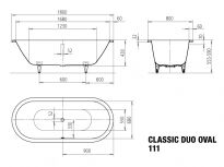 Стальная ванна Kaldewei Classic Duo 291200010001 CLASSIC DUO OVAL Mod.111 белый - Фото 2
