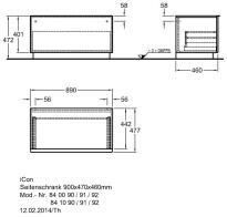 Шкаф подвесной Keramag iCon 840091 89 см бордовый - Фото 2