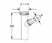 Сифон Kludi 104620500 Регулирующая труба для подключения слива стиральной машины хром - Фото 2
