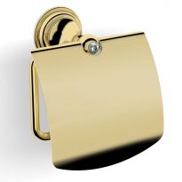 Держатель туалетной бумаги Langberger Classic Gold 2122241A-PVDG- CLASSIC GOLD Бумагодержатель с крышкой, золото, Swarovski золото - Фото 1