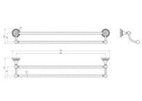 Тримач рушників / Кільце Langberger Classic 2122202A CLASSIC Рушникотримач подвійний 60см, хром, Swarovski хром - Фото 2