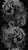 Плитка Lasselsberger-Rako Azur АЗУР 1609-0007 чорні квіти панно4 (ЛБ) чорний