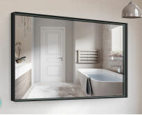 Зеркало Liberta Зеркало Liberta VARIO steel, полотно стандарт 4 мм, рама RAL9005 черная матовая, еврокромка, 600х1000 серебристый