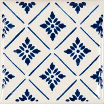Плитка Marca Corona Coralli 9423 COR.BIANCO 1741 S/4 декор4 білий,синій - Фото 1