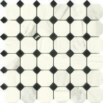 Мозаїка Mozaico de Lux CL-MOS CL-MOS PMRP039 300х300х8 білий,чорний