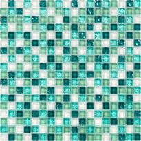 Мозаика Mozaico de Lux K-MOS K-MOS CBB064 белый,зеленый