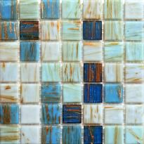 Мозаїка Mozaico de Lux R-MOS R-MOS MIX (20G75323130) GOLD BREEZE блакитний,бірюзовий,з авантюрином
