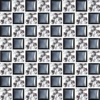 Мозаика Mozaico de Lux S-MOS S-MOS MIX G50+SM03 MIRROR CHESS черный,зеркало