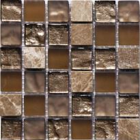 Мозаика Mozaico de Lux S-MOS S-MOS CLHT04 бежевый,коричневый,с перламутром