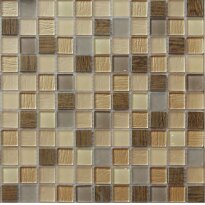Мозаїка Mozaico de Lux S-MOS S-MOS HS4162-011A-4 LIGHT WOOD 300х300х4 бежевий,коричневий,сірий,золото