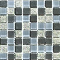 Мозаїка Mozaico de Lux S-MOS S-MOS MIX SILVER (FLESH GREY&SILVER) блакитний,срібло