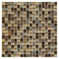 Мозаїка Mozaico de Lux T-MOS T-MOS BEIGE LINEAR (15x15) бежевий,коричневий,мікс