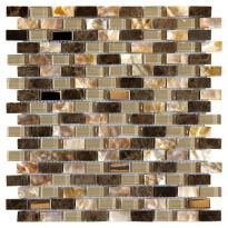 Мозаїка Mozaico de Lux T-MOS T-MOS SEASHELL BROWN (15x30) коричневий,мікс