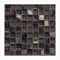 Мозаика Mozaico de Lux T-MOS T-MOS DF02+G04+MARBLE (L) серый,черный,темно-бежевый
