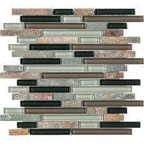 Мозаїка Mozaico de Lux T-MOS T-MOS NIGHT RANDOM-1 коричневий,сірий,чорний