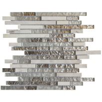 Мозаика Mozaico de Lux T-MOS T-MOS G01+SG01 (L) ST+GL SILVER GREY белый,серебро