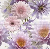 Плитка Opoczno Chinese Asters CHINESE ASTERS квіти декор2 білий,фіолетовий,рожевий
