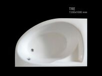 Ванна из искусственного камня PAA Tre VATRE/L/00+PATREM/L/00 TRE Ванна правая 150х100 с малой панелью, белая белый - Фото 3