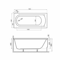 Акрилова ванна Primera Classic CLAS18080 CLASSIC Ванна 180x80 + ніжки білий - Фото 2