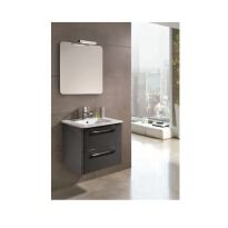 Комплект Primera Klea Комплект мебели: тумба + раковина + зеркало 80 см, серый глянцевый C0072913 KLEA серый - Фото 2