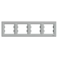 Рамка Schneider Asfora Рамка 4-постовая горизонтальная, алюминий серый