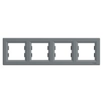 Рамка Schneider Asfora Рамка 4-постовая горизонтальная сталь сталь