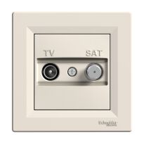 Розетка Schneider Asfora Розетка TV-SAT проходная (8 dB), кремовый кремовый