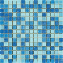 Мозаика Stella di Mare R-MOS R-MOS B31323335 микс голуб. 4 на бумаге 20x20, 327х327х4 голубой,синий