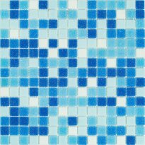Мозаика Stella di Mare R-MOS R-MOS B1131323335 микс голубой-5 на сетке 20x20, 327х327х4 голубой,синий,светло-голубой