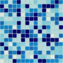 Мозаика Stella di Mare R-MOS R-MOS B113132333537 микс голубой-6 на сетке 20x20, 327х327х4 голубой,синий,светло-голубой