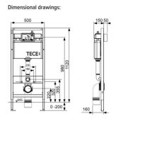 Інсталяція для унитазів TECE 9.400.012 Комплект TECEbase kit (модуль+панель змиву Tecenow хром глянцевий +кріплення), 1120 мм хром - Фото 2