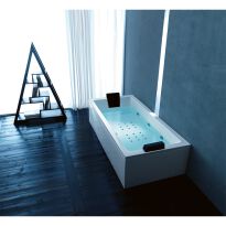 Гидромассажная ванна Treesse QUADRA STD Ванна г/м, 180x80 см + рама + 2 панели + сливная колона, права белый - Фото 1
