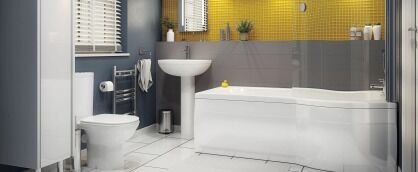 Декілька ідей сірих ванних кімнат у різному дизайні