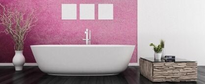 Ванна кімната у рожевих тонах