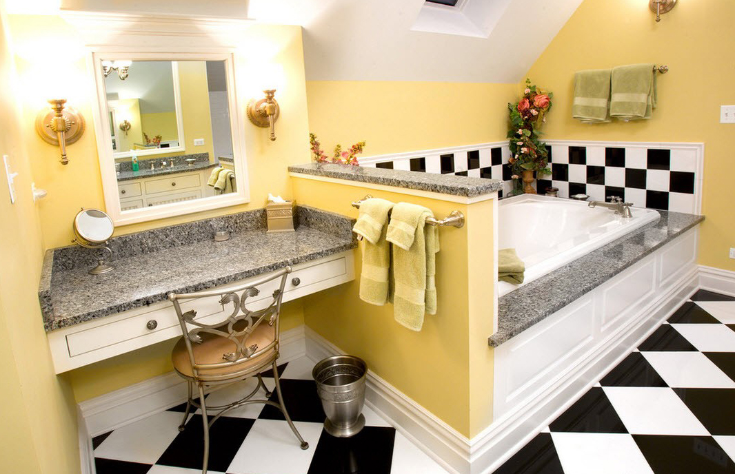 Фото - Желтый цвет в ванной комнате